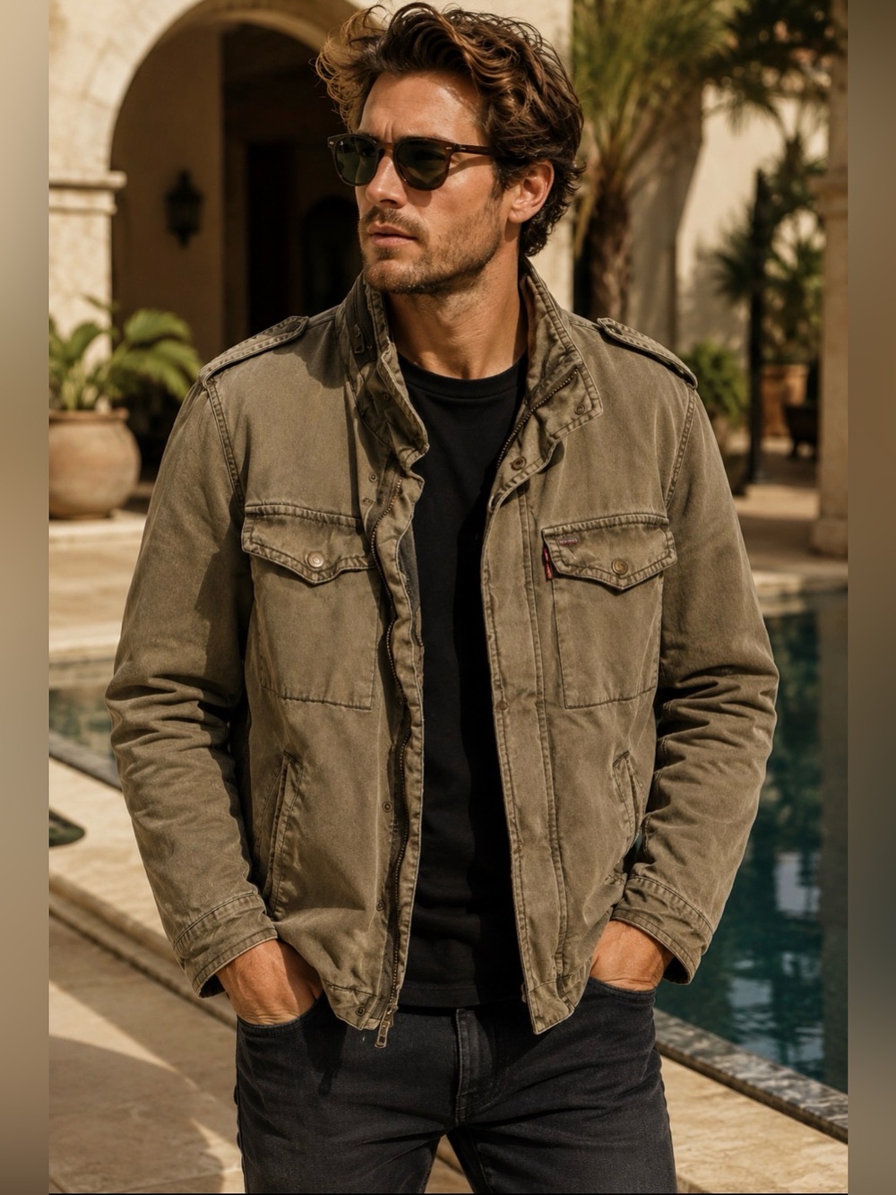 Levi's Brown Quilted Lined Utility Field Jacket Coat